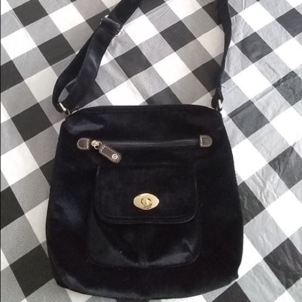 Black Velvet Crossbody Bag